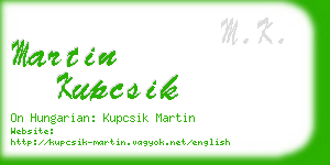 martin kupcsik business card